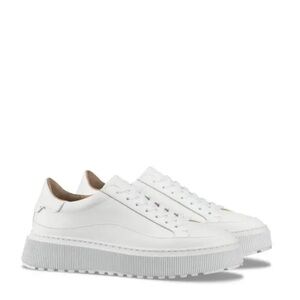 KOIO White Leather Platform Sneakers